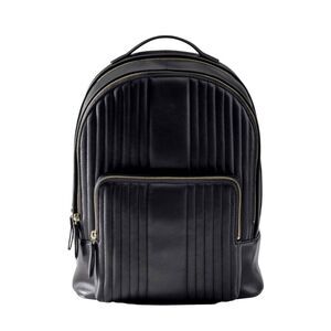 MARK AND GRAHAM Black Quilted Leather Backpack